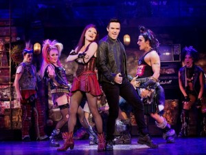 (L to R) Erica Peck, Ruby Lewis, Brian Justin Crum & Jared Zirilli in WE WILL ROCK YOU - THE MUSICAL by QUEEN and Ben Elton.
