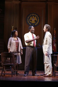Tonya Pinkins, John Douglas Thompson, and Sebastian Arcelus in Broadway's A TIME TO KILL.
