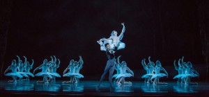 Victoria Jaiani and Dylan Gutierrez with ensemble in Joffrey Ballet's LA BAYADÈRE-THE TEMPLE DANCER.