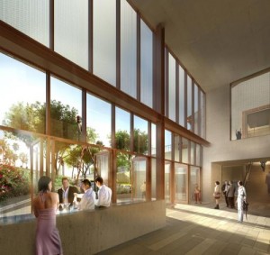 Artist's rendering of the Promenade at The Wallis Annenberg Performing Arts Center.
