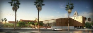 Artist's rendering of the The Wallis Annenberg Performing Arts Center.