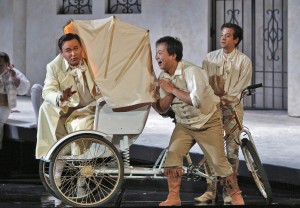 Javier Camarena (Count Almaviva) and Ai Li (Fiorello) in SF Opera's production of THE BARBER OF SEVILLE.