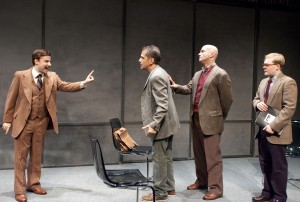 Stephen Cone, David Cromer, Stephen Rader and Alex Weisman in TimeLine Theatre's production of THE NORMAL HEART by Larry Kramer.