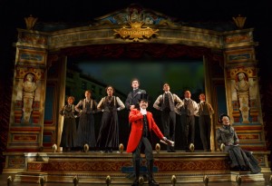 The cast of A Gentleman's Guide to Love and Murder at the Walter Kerr Theater.