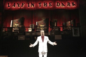 The macabre infused with merriment makes an evening of spine chilling entertainment at the Geffen Playhouse in Play Dead, created by magicians Todd Robbins (pictured) & Teller.