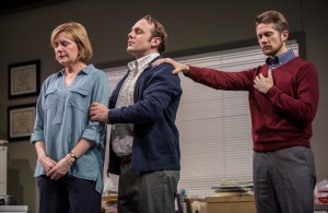Mary Beth Fisher (Caroline), Richard Thieriot (Pastor Jay), and Erik Hellman (Cliff) in Goodman Theatre's world-premiere production of LUNA GALE.