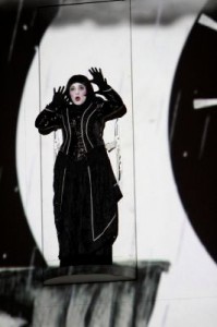 Pamina (Janai Brugger) contemplates taking her own life in in THE MAGIC FLUTE, 1927 at LA Opera.