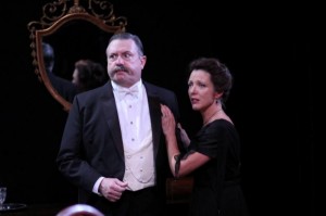 Roderick Peeples and Lia Mortensen in Remy Bumppo's AN INSPECTOR CALLS.