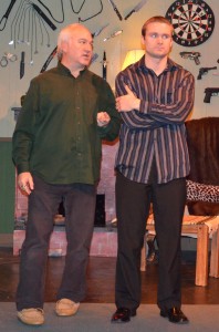Jay Antonos and Robert Sherry in “The Lake House Project” by Stages Of Gray Theatre Company at the Hudson Guild Theatre