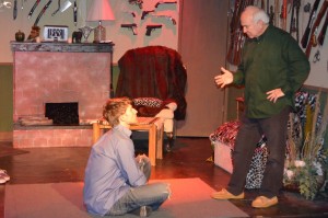 Jesse Welch and Jay Antonos in “The Lake House Project” by Stages Of Gray Theatre Company at the Hudson Guild Theatre