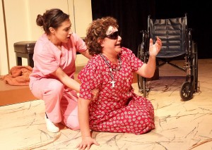 Alex Ximenez and Blanca Araceli in Casa 0101’s production of Josefina López’ “A Cat Named Mercy.” 
