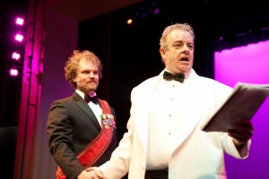 Dan Callaway and Joe Hart in Musical Theatre Guild’s production of DEATH TAKES A HOLIDAY. (photo by Stan Chandler)