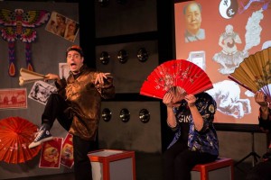 Gregory Guy Gorden and Gina Torrecilla in “China: The Whole Enchilada” at Sacred Fools Theater Company.