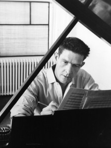 John Cage at the piano in 1947