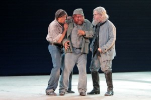 Jonathan Michie (Donald), Greg Fedderly (Red Whiskers) and James Creswell (Dansker) in LA Opera's BILLY BUDD.