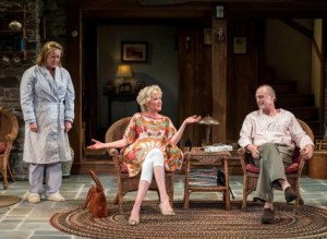 Kristine Nielsen, Christine Ebersole and Mark Blum in VANYA AND SONIA AND MASHA AND SPIKE at the Center Theatre Group’s Mark Taper Forum.