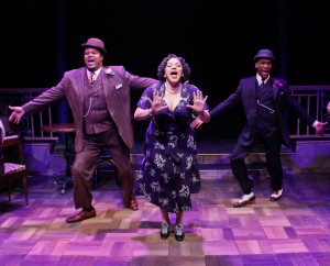 Lorenzo Rush, Jr., Lina Wass and Donterrio Johnson in Porchlight Music Theatre’s 'Ain’t Misbehavin' at Stage 773
