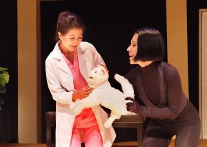 Minerva Vier and Beatriz Eugenia Vasquez in Casa 0101’s production of Josefina López’ “A Cat Named Mercy.” 
