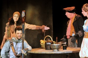 Peggy Ann Blow, Kevin Weisman, Carl J. Johnson, and Alana Dietze in Padua Playwright's VILLON at the Odyssey Theatre.