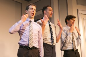 (L-R) John Hartman, Mike Kosinski, and Steve Waltien in The Second City’s 102nd review, DEPRAVED NEW WORLD.