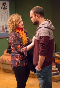 Mary Williamson (Kate) and Keith Neagle (Martin) in Haven Theatre Company’s production of SEMINAR at Theater Wit.