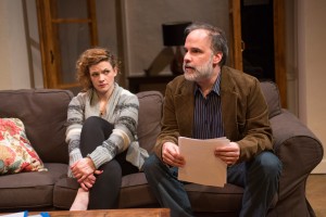 Mary Williamson (Kate) and Tom Hickey (Leonard) in Haven Theatre Company’s production of SEMINAR at Theater Wit.