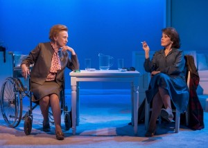Roberta Maxwell (Lillian Hellman) and Marcia Rodd (Mary McCarthy) in Brian Richard Mori's HELLMAN v. MCCARTHY Off-Broadway at Abingdon Theatre.