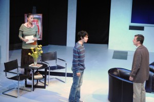 Roma Maffia, Tyler Bremer and Brian Mulligan in Cal Rep's production of Edawrd Albee's THE GOAT.