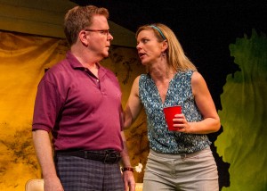 Steve Gunderson and Lisel Gorell-Getz in San Diego REP’s production of DETROIT by Lisa D’Amour, directed by Sam Woodhouse.