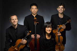 The Avalon String Quartet - Anthony Devroye, viola, Cheng-Hou Lee, cello, Marie Wang, violin, and Blaise Magniere, violin.
