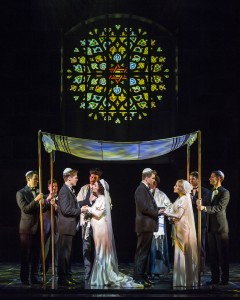 The cast of Barry Manilow's HARMONY at the Ahmanson Theatre, Los Angeles.