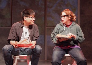 Arthur Kang and Kirsten Vangsness in EVERYTHING YOU TOUCH.
