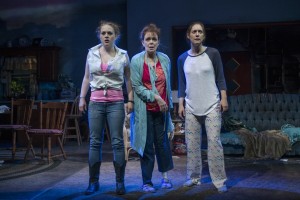 Caroline Neff (Meesh), Dierdre O'Conell (Mom), and Zoe Perry (Manda) in Steppenwolf's production of THE WAY WEST.