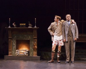 Darren Bridgett and Michael Gene Sullivan in TheatreWorks' production of THE HOUND OF THE BASKERVILLES. Photo by Mark Kitaoka.