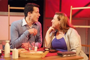 Jonathan Bray and Deidra Edwards in Neil LaBute’s FAT PIG at the Hudson Theater