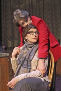 Meighan-Gerachis-and-Laura-T.-Fisher in SEVEN HOMELESS MAMMOTHS WANDER NEW ENGLAND at Theater Wit.