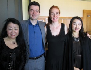 The Pantoum Trio - Cécilia Tsan, Cello, Steven Vanhauwaert, Piano, and Tereza Stanislav, Violin - with soprano Hae Ji Chang at LE SALON DE MUSIQUES' LA BELLE ÉPOQUE program.