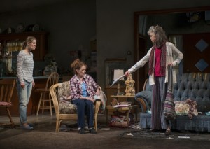 Zoe Perry (Manda), Dierdre O'Conell (Mom), and Martha Lavey (Tress) in Steppenwolf's production of THE WAY WEST.