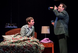 Alex Stage (Aunt Susan) and Marc Grapey (Steve) in Ask Aunt Susan by Seth Bockley, directed by Henry Wishcamper at Goodman Theatre.