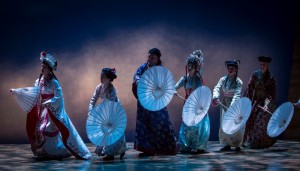 Amy Kim Waschke forms the head of the White Snake, which includes ensemble members Eliza Shin, Cristofer Jean, Stephenie Sooyhun Park, Tanya Thai McBride and Lisa Tejero in The White Snake.