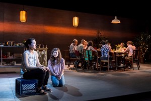 Jackie Chung, Devin Kelley and the cast in different words for the same thing at the Kirk Douglas Theatre.