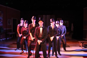 Kyle Bares, Jean Altadel, Emma Jayne Appleyard, Daniel Lench, Suzy London, Andrew Bourgeois, and Gregory Guy Gorden in The Group Rep’s THE GHOST OF GERSHWIN at the Lonny Chapman Theatre.