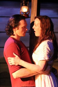 Skylar Adams (Starbuck) and Treva Tegtmeier (Lizzie) in Actors Co-op’s production of 110 IN THE SHADE.