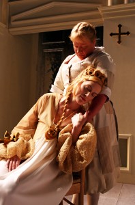 Suzanne Warmanen and Cate Scott Campbell in South Coast Repertory's TARTUFFE