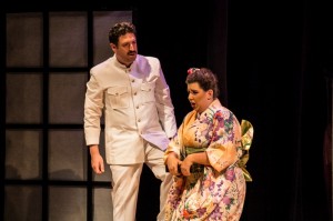 Dylan F. Thomas (Pinkerton, director of production) and Marina Harris (Butterfly) in Center Stage Opera's MADAMA BUTTERFLY.