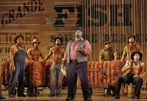SF Opera's production of SHOW BOAT. Morris Robinson (Joe) and chorus.
