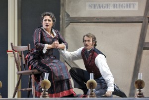 SF Opera's production of SHOW BOAT. Patricia Racette (Julie La Verne) and Patrick Cummings (Steve Baker).