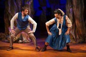 The Baker (Keith Pinto) and his wife (El Beh) renew their love in SF Playhouse's INTO THE WOODS.