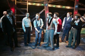 The company of Kokandy Productions' ASSASSINS at Theater Wit.