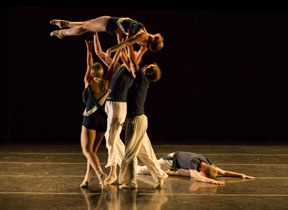 Thodos ensemble member Brandon Harneck’s new work Co-, a work for six dancers, debuted July 18-20, 2014 as part of Thodos Dance Chicago’s 14th Annual New Dances series. Photo by Cheryl Mann.